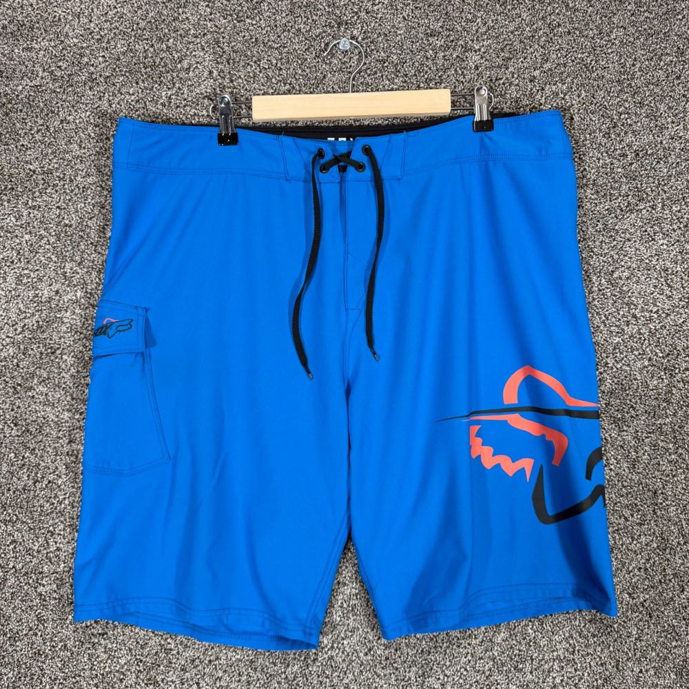 Fox Racing Board Shorts Mens 40/10 Blue Swim Trunks Cargo Surf Motocross